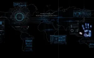 World Map Interface Technology Wallpaper