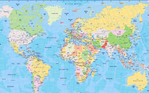 World Map On Globe Wallpaper
