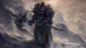 Wow Armored Character With Axe Wallpaper