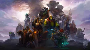 Wow Characters Posing Towards Screen Wallpaper