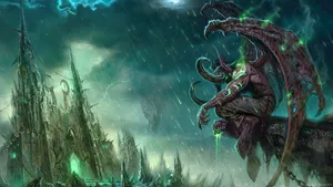 Wow Illidan At Temple Wallpaper