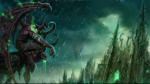 Wow Sargeras Sitting Facing Castle Wallpaper
