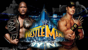 Wrestlemania The Rock Versus John Cena Wallpaper