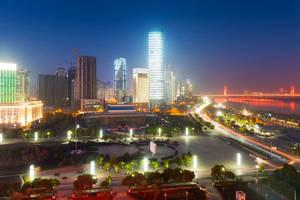 Wuhan City At Night Wallpaper