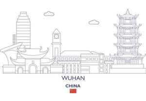 Wuhan City Minimalist Art Wallpaper