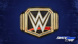 Wwe Championship Ring On A Blue Background Wallpaper