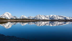 Wyoming Mountains And Lake As A Panoramic Desktop Wallpaper