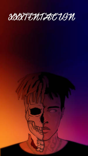 Xx Tentacion Half Skull Face Wallpaper