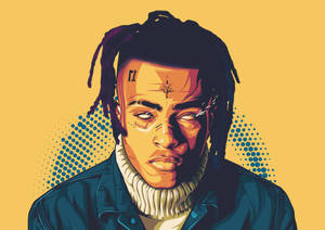 Xx Tentacion In Yellow Background Wallpaper