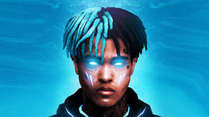 Xx Tentacion With Blue Neon Eyes Wallpaper