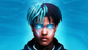 Xxxtentacion Blue Glowing Eyes Wallpaper