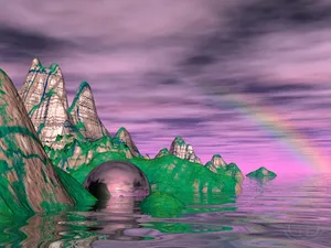 Y2k Aesthetic Island Art Wallpaper