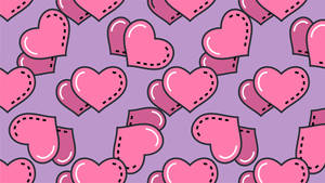 Y2k Dotted Hearts Wallpaper