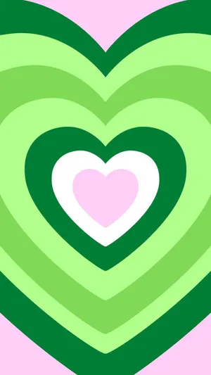Y2k Hearts In Green Colours Wallpaper