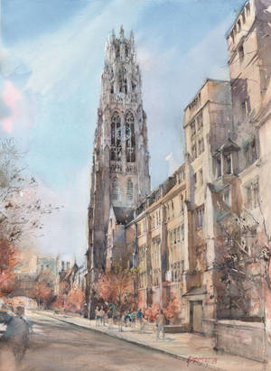 Yale University Tower Painting Wallpaper