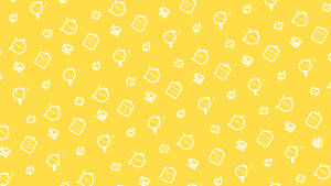 Yellow Aesthetic Laptop Bird Art Wallpaper