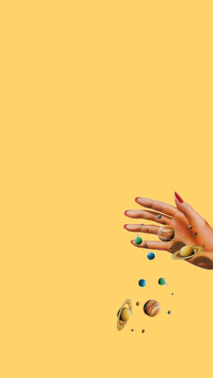 Yellow Aesthetic Planet Wallpaper