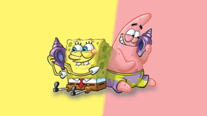 Yellow And Pink Spongebob And Patrick Wallpaper