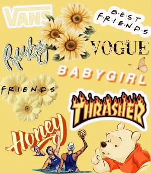 Yellow Baddie Pop Culture Icons Wallpaper