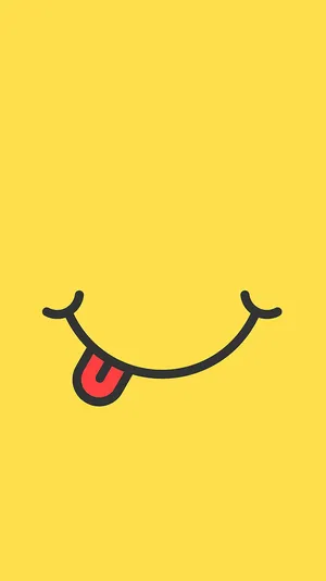 Yellow Cartoon Tongue Out Wallpaper