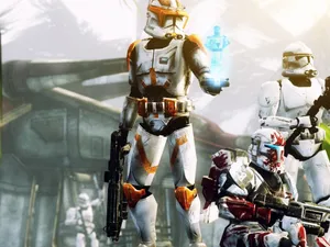 Yellow Clone Trooper With Hologram Wallpaper