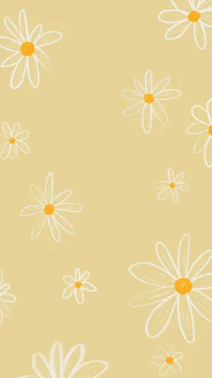 Yellow Daisy Boho Wallpaper