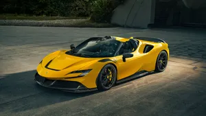 Yellow Ferrari Car 5120x1440 Wallpaper