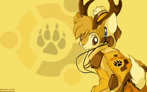 Yellow Furry Anthropomorphic Deer Wallpaper
