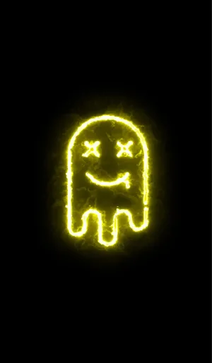 Yellow Ghost Led Light Wallpaper