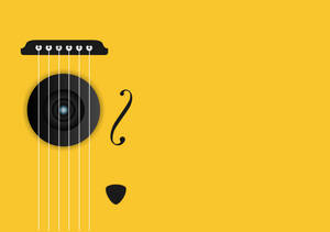 Yellow Hd Guitar And Pick Wallpaper