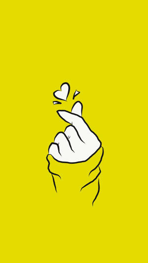Yellow Korean Finger Heart Wallpaper