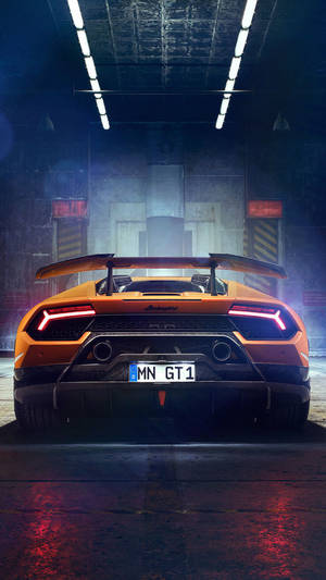 Yellow Lamborghini Huracan Car Iphone Wallpaper