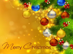 Yellow Merry Christmas Wallpaper