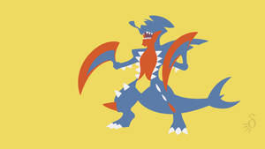 Yellow Minimalist Garchomp Wallpaper