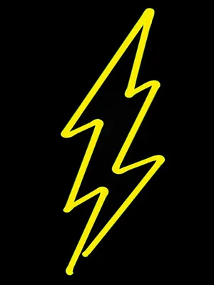 Yellow Neon Lightning In Black Wallpaper