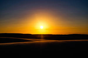 Yellow Orange Desert Sun Wallpaper