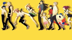 Yellow Persona 4 Characters With Ryotaro Wallpaper