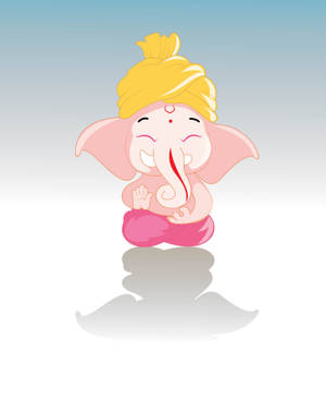 Yellow Pink Baby Ganesh Wallpaper