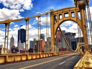 Yellow Pittsburgh Bridge Wallpaper