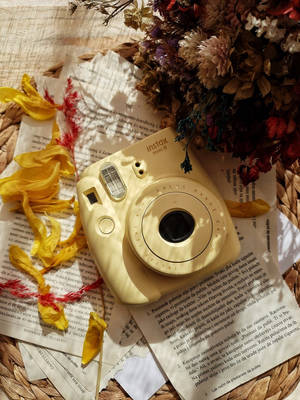 Yellow Polaroid Camera Wallpaper