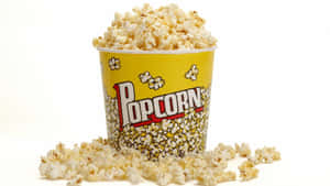 Yellow Popcorn Bucket Overflowing Wallpaper