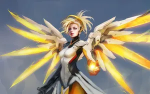 Yellow Sharp Wings Of Mercy Wallpaper