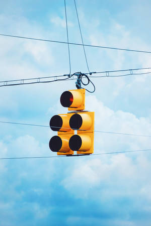 Yellow Vintage Aesthetic Traffic Light Wallpaper