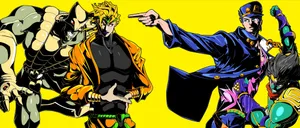 Yellow Widescreen Jotaro Kujo And Dio Brando Wallpaper