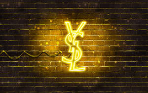 Yellow Ysl Neon Logo Wallpaper