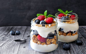 Yogurt With Berries Wallpaper