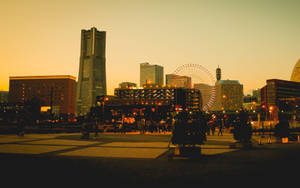 Yokohama City During Golden Hour Wallpaper