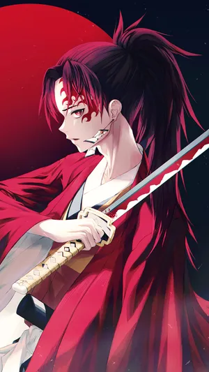Yoriichi Tsugikuni Striking A Lethal Pose Wallpaper