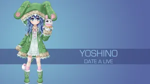 Yoshino Himekawa In Blue Wallpaper