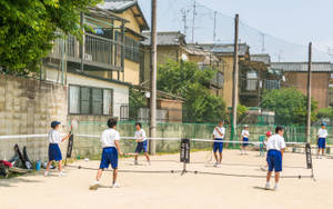 Young Badminton Players Wallpaper